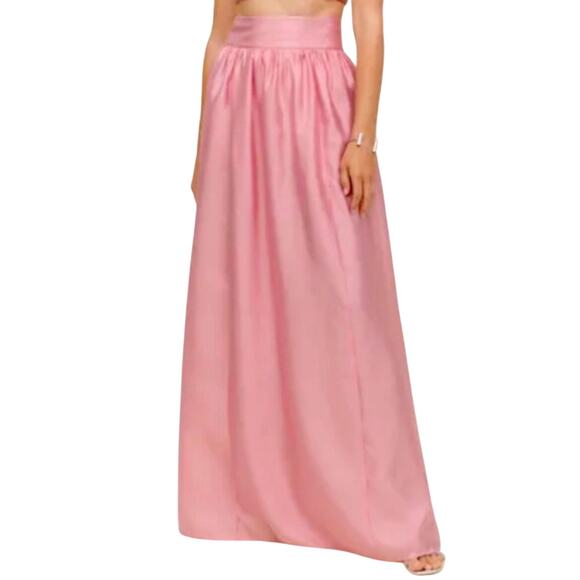 Reformation Carlow Maxi Skirt Back Ziipper in Soft Pink, Sz‎ 8 NEW - Picture 9 of 11